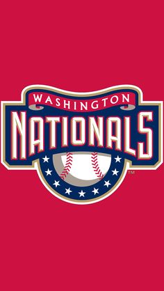 the washington nationals logo on a red background