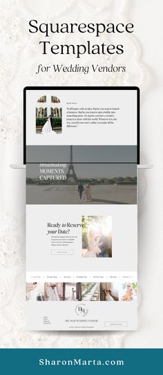 the wedding website is displayed in this image