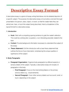 descriptive writing format for an argument