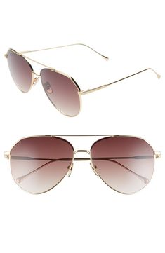 These full-coverage aviator sunglasses complete your look with just the right element of retro-cool style. 59mm lens width; 15mm bridge width; 148mm temple length 100% UV protection CR-39 plastic Acetate Imported DIFF Eyewear participates in a give-back initiative that provides reading glasses to those in need Sunglasses Aviators, Gold Aviator Sunglasses, Diff Eyewear, Aviator Sunglasses, Reading Glasses, Mocha, Tortoise, Uv Protection, Cool Style