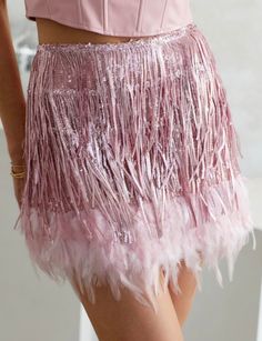 The cutest mini skirt with sequin and feather hemming. The Cutest, Tulle Skirt, Mini Skirt, Sequin, Ballet Skirt, Mini Skirts, Dress Up, Skirt, Pink