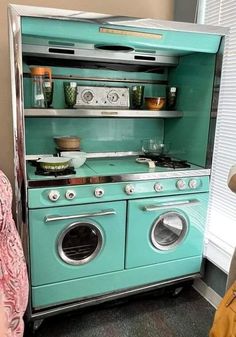 an old fashioned stove and oven in a room