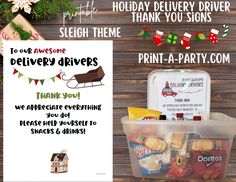 an advertisement for holiday delivery drive - thrus