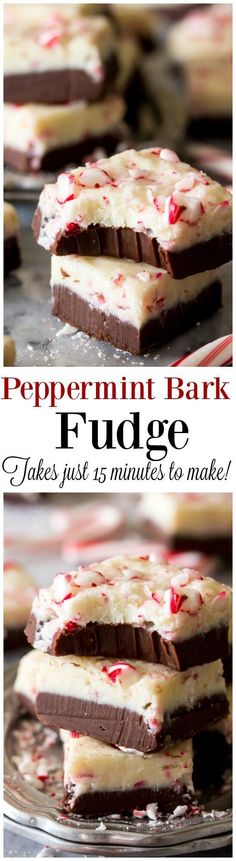 peppermint bark fudge is an easy and delicious dessert