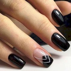 2024's Top Black Nail Trends: From Matte to Glitter and Beyond Stylish Nails Designs, Nails Winter, Super Nails, Blue Nail, Trendy Nail Art, Winter Nail