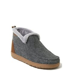 Dearfoams Cozy Comfort Men's Moc Toe Bootie Slippers. We're big fans of wearing supersoft bootie slippers all day, every day. With temperature regulating designs and indoor/outdoor outsoles, these innovative styles are a smart choice for a true year-round go-to. Size: 7/8.  Color: Gray.  Gender: male.  Age Group: adult. Boot Slippers, Bootie Slippers, Felt Boots, Moc Toe Boots, Innovative Fashion, Slipper Boots, Mens Slippers, Comforters Cozy, Size 13