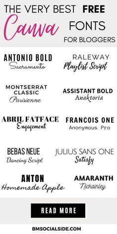 the best free font styles for bloggers to use in your blog or web page