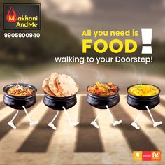 Food Creative Post, Food Delivery Design, Food Creative Ads, Dal Makhni, North Indian Food, Delivery Food, Food Promotion, Food Post