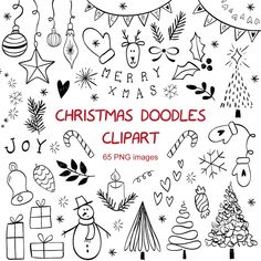 christmas doodles clipart for kids