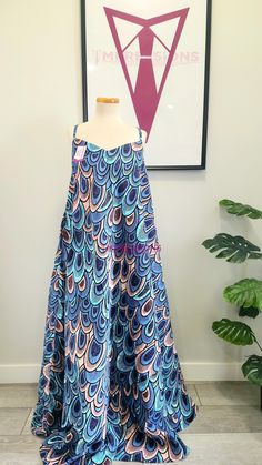 --Maxi-dress made with African print cotton fabric. Dress African Print, Umbrella Dress, Dress African, African Print Dress, African Dress, Printed Maxi Dress, Dress Clothes For Women, Dress Pattern, African Print