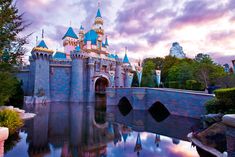 a castle is shown with its reflection in the water