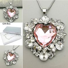 Silver Pink Crystal Heart Pendant Necklace. Necklace Chain Measures 30" With An Adjustable Chain. See Pictures For Care Instructions And All The Details. All Orders Receive A Gift Box. Save On More, Buy One, Make Me An Offer. You Can Message Me On Any Item You Like If You Have Any Questions. I'm Easy To Work With On The Prices. All My Jewelry Is Buy One Get One Half Off The Original Price, And All Jewelry Sales Will Receive A Free Gift! Quality Jewelry At Affordable Price. Please See Pictures Fo Pink Heart Crystal Necklace For Gift, Pink Rhinestone Pendant Necklace, Pink Crystal Heart Pendant Necklace, Heart-shaped Rhinestone Necklace For Valentine's Day, Coquette Jewelry, Pink Heart-shaped Rhinestone Necklace, Astrology Stars, Crystal Heart Pendant, Necklace Necklace