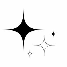 an abstract black and white design with three stars