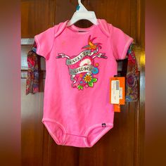 Harley Davidson Infant Girls Onsie ! Casual Pink Onesie With Cartoon Print, Casual Pink Onesie For Birthday, Casual Pink Unisex Onesie, Harley Davidson Baby, Body Suit With Shorts, Sleeveless Outfit, Infant Girls, Girl Onesies, Playsuit Romper