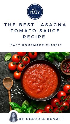 Tomatoes basil Italian and tomato sauce Tomato Sauce For Lasagna, Red Sauce For Lasagna, Homemade Tomato Sauce For Lasagna, Homemade Sauce For Lasagna, Home Made Lasagna Sauce, Lasagne Sauce Recipe, Lasagna Sauce Recipe From Scratch, Homemade Lasagna Sauce, Authentic Italian Tomato Sauce Recipe