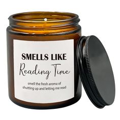 a jar of smells like reading time candle