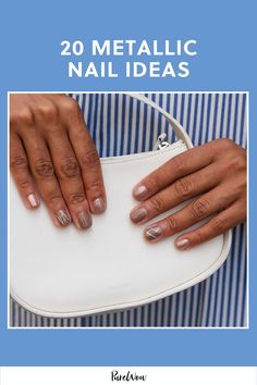 PSA: Metallics are having their moment in the sun right now. From cool silver tones to bold gold chrome, here are 20 ways to wear metallic nails this summer. Metallic Nail Ideas, Metallic Nail, Metallic Nails, Gold Chrome, Pink Design, Nail Color