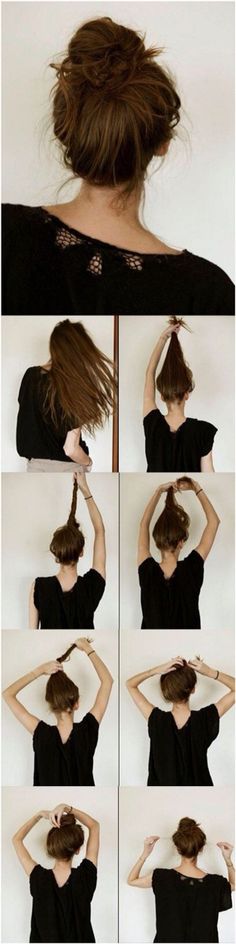 Dotje French Bun, Cute Everyday Hairstyles, Long Hair Tutorial, Messy Buns, Bun Tutorial, Super Hair, Messy Bun Hairstyles, Messy Hair, Half Up Hair