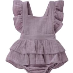 Plum Purple Romper. Buttons Between Legs. New Purple Cotton Bubble Romper For Spring, Sleeveless Purple Bubble Romper For Spring, Spring Sleeveless Purple Bubble Romper, Spring Purple Sleeveless Bubble Romper, Cute Purple Bubble Romper For Spring, Summer Purple Playwear For Babies, Sleeveless Jumpsuit Outfit, Childrens Outfits, Day Out Outfit