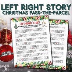 Christmas Pass The Parcel Game, Left Right Christmas Game Free Printable Gift Exchange, Gift Exchange Game, Pass The Parcel, Gift Exchange Games, Printable Christmas Games, Christmas Party Gift, Fun Printables, Party Printable