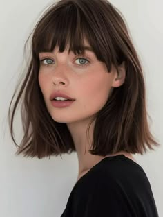 38 Spring Hairstyles with Bangs to Freshen Up Your Look in 2024 Cute Medium Length Hairstyles, Trendy Bob Hairstyles, Spring Hairstyles, Short Hair With Bangs, Shoulder Length Hair, Haircut Ideas, Bobs Haircuts