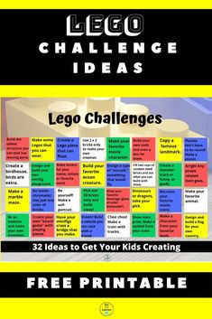 the lego challenge poster for kids to learn how to use it