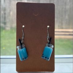 Brand New, Hand Made, Blue Boba Earrings Boba Earrings, Blue Boba, Weird Things, Earrings Color, Hand Made, Color Blue, Jewelry Earrings, Womens Sizes, Women Jewelry