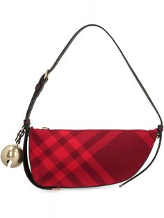 This designer shoulder bag is your perfect blend of style and practicality, making it a must-have for any fashion-forward individual. Sculpted in Italy with a chic red hue, this bag seamlessly combines luxury with functionality. It's like having a trusty friend by your side, but way more fashionable. Check fabric with a top zippered closure Adjustable leather handle and shoulder strap Gold-tone metal hardware Leather lining for a luxurious feel Dimensions: 26 cm (W) x 13.5 cm (H) x 5.5 cm (D) Co Mini Sling Bag, Burberry Shoulder Bag, Fabric Handbags, Check Fabric, Burberry Handbags, Mini Shoulder Bag, Burberry Women, Metal Charm, Red Fabric