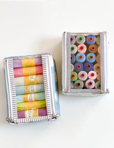 two small zipper pouches with different colored donuts in them and the text clear double zipper pouch