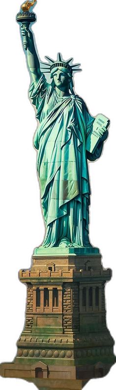 the statue of liberty is shown in this image