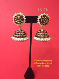 Temple Kemp Indian jewelry Earrings | EA-05 | Bharatnatyam, Kuchipudi, Parties, Engagement, Weddings, Birthdays | Classical Dance Jewelry by ClassicDanceJewelry on Etsy Heavy White Jhumkas For Festivals, Festival Heavy White Jhumkas, Heavy Chandbalis For Celebration And Festivals, Heavy Chandbalis For Ceremonial Festivals, White Bollywood Jhumkas For Festivals, Bollywood Bridal Earrings For Puja And Festivals, Ceremonial Bridal Earrings With Tilla For Festivals, Heavy Bridal Earrings For Ceremonial Festivals, Traditional Bridal Earrings For Ceremonial Festivals