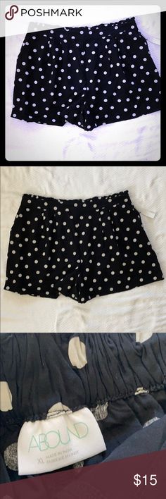 Abound Polkadot Shorts Abound Black and white polkadot shorts with pockets, elastic waist Abound Shorts Skorts Polka Dot Short Bottoms For Spring, Polka Dot Bottoms For Summer Vacation, Casual Polka Dot Shorts For Spring, Casual Polka Dot Shorts For Summer, Casual Polka Dot Short Bottoms, Casual Polka Dot Beach Bottoms, Spring Polka Dot Short Bottoms, Skorts, Shorts With Pockets