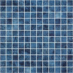 a blue tiled wall with small squares