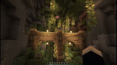 a screenshot of an underground tunnel in minecraft