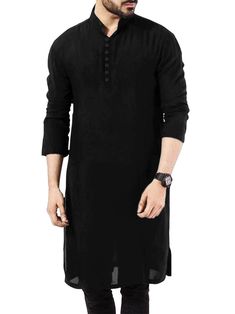 PRICES MAY VARY. With premium quality soft and health fabric, smooth look and soft touch, this men's t-shirts will make you looking cool. Excellent elasticity with enhanced range of motion. Vintage loose fit stylish long sleeve shirts retro abaya thobe summer blouse for men lightweight see through yoga robe dress shirt. Simple button down shirts kurta pajama, you can mix and match these shirts with so many casual pants and stylish denim pants for the daily look. Also, it is good shirts for the c Design Kurta, Black Kurta, Gents Kurta Design, Kurta Cotton, Gents Kurta