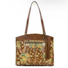 100% Authentic Approximate Measurements: Width: 14" Height: 11.5" Depth: 4" Strap Drop: 11" Feel Free To Ask Questions Stock Number: C_920105 Leather Tote Bag With Floral Print, Leather Bags With Floral Print For Shopping, Floral Print Satchel For Everyday Use, Leather Top Handle Bag With Floral Print, Everyday Yellow Floral Print Bags, Leather Floral Print Satchel Shoulder Bag, Yellow Floral Print Bags For Daily Use, Yellow Floral Print Bag For Daily Use, Brown Leather Bag With Floral Print