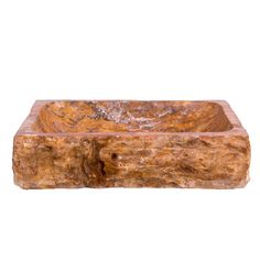 a wooden bowl shaped like a tree stump with red veining on the top and sides