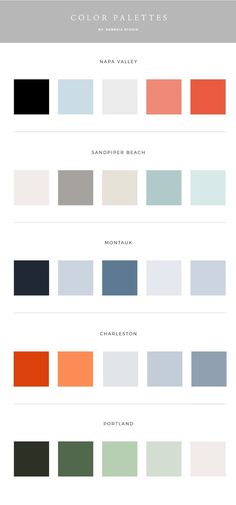 the color palettes for an interior design project