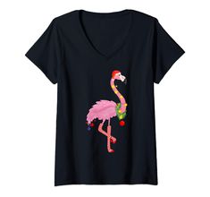 PRICES MAY VARY. Solid colors: 100% Cotton; Heather Grey: 90% Cotton, 10% Polyester; All Other Heathers: 50% Cotton, 50% Polyester Imported Pull On closure Machine Wash This cute flamingo with a retro flair is ready for Christmas, adorned with lights, ornaments and stockings. Fun design for the holiday, Christmas in July or anytime. Makes a great gift too for anyone who loves fashion trends, quirky holiday designs and all things flamingo and tropical. Click the "Dibble Dabble Holidays" brand lin Tropical Christmas Outfit Women, Cute Flamingo, Tropical Flamingo, Flamingo Christmas, Holiday Fabric, Ready For Christmas, Christmas In July, Holiday Design, Holiday Christmas