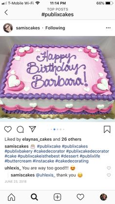 a birthday cake with the words happy birthday booboom written on it is displayed