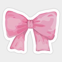 a pink bow sticker on a white background