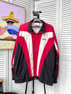 FOLLOW MY SHOP TO CHECK DAILY UPDATES & PRICE DROPS Follow us on Instagram @beton_vintage 10% off when you buy 2 items 15% off when you buy 3 items 20% off when you buy 4 items Vintage Adidas Track Retro Jacket Striped 90s Red Size : L ( Oversized fitted ) ❗️All our items are measured in a horizontal position and the dimensions are shown in the 3 photo Material : Nylon Condition : 8/10 Jacket is in good pre-owned condition, the cuffs have weakened from old age ( the lock tongue is lost but it works ) Please, check photo carefully! Please ask any necessary questions before making a purchase. Shipping Information: Processing Time: We ship items within 2-5 business days after receiving payment. Shipping Method: Standard International Shipping is used for all orders. A tracking number will be Vintage Adidas Red, Vintage Street Style, Retro Jacket, Adidas Vintage, Adidas Track, Old Age, Vintage Adidas, Oversized Fits, Ukraine