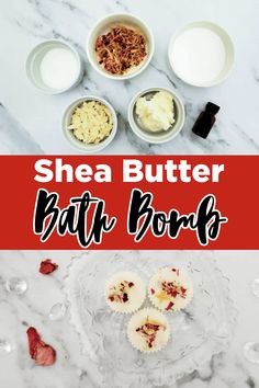 Easy Floral Shea Butter Bath Bomb Recipe - Cream Of Tartar Recipe, Shea Butter Diy, Bath Melts Diy, Bath Boms Diy, Self Care Bath, Shea Butter Recipes