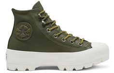 Converse Womens Winter GORE-TEX Lugged Chuck Taylor All Star Boot High Top Thick Sole Army Green 566154C Converse Winter, Converse Womens, Star Boots, Womens Winter, Womens Converse, Converse All Star, Chuck Taylor All Star, Gore Tex, Chuck Taylor