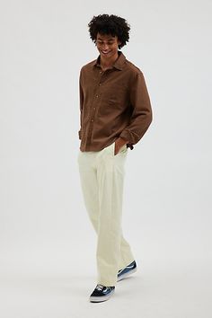 Essential chino pants in a relaxed & baggy skate fit silhouette. Chinos in 100% cotton with a straight leg fit. Features UO Turbo baggy skate chino Relaxed fit chino pants Mid rise waist Zip fly; button closure Straight leg openings Content + Care 100% Cotton Machine wash Imported Size + Fit Model in Slate is 6’1.5" and wearing size 32/32 Measurements taken from size 32/32 Rise: 11" Inseam: 32" Leg opening: 9" | Urban Outfitters UO Turbo Baggy Skate Chino Pant in Bright Yellow, Men's at Urban Ou Relaxed Fit Cargo Pants With Welt Pockets For Streetwear, Relaxed Fit Chino Cotton Twill Pants For Streetwear, Casual Straight Fit Cargo Pants, Relaxed Fit Chinos With Pockets In Chino Cotton Twill, Relaxed Fit Chinos With Pockets In Cotton Twill, Casual Relaxed Fit Chinos With Welt Pockets, Casual Cargo Pants With Relaxed Fit And Straight Hem, Casual Relaxed Fit Cargo Pants With Straight Hem, Relaxed Fit Chino Cotton Twill Cargo Pants