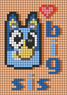 a cross stitch pattern with an image of a cartoon character