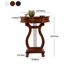 an image of a table with measurements for the top and bottom section, including one drawer