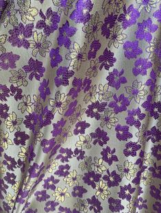 "Polyester brocade fabric - 56\" wide New off the bolt" Luxury Purple Embroidered Designer Fabric, Fitted Purple Fabric With Intricate Embroidery, Traditional Purple Floral Embroidered Fabric, Luxury Brocade Fabric With Floral Embroidery, Luxury Floral Embroidered Jacquard Fabric, Fabric Stars, Silk Brocade, Brocade Fabric, Cotton Voile