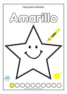 a coloring book with an image of a smiling star and the words amarrillo