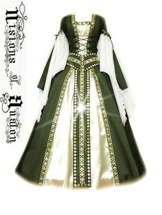 Haunted Masquerade, Green And Brown Dress, Medieval Gown, Crazy Costumes, Medieval Clothes, Clothing Reference, Medieval Costume